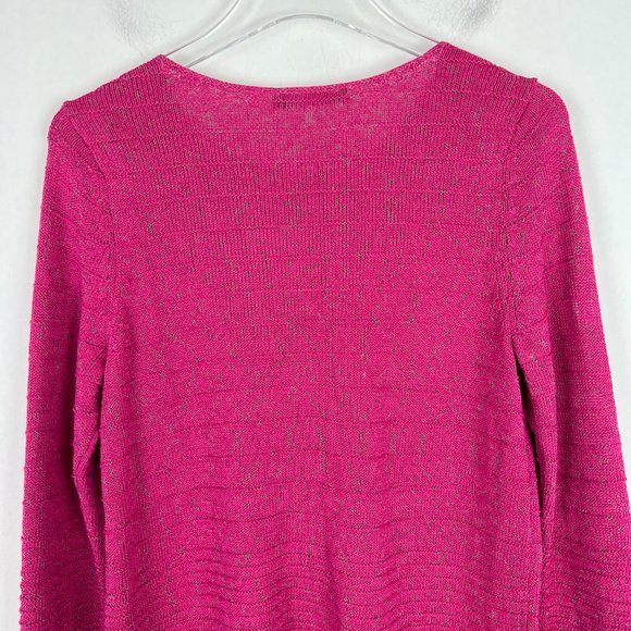 NWT NIC+ZOE Crossstitch Sweater Pink Lace Up Size Medium M NEW - Picture 12 of 13